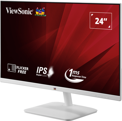 ViewSonic 24inch 1080p IPS Monitor with Frameless Design VA2432-H-W (White)