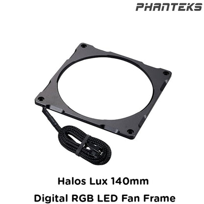 Phanteks I Halos Lux 140mm Digital RGB LED Fan Frame, Aluminum Black