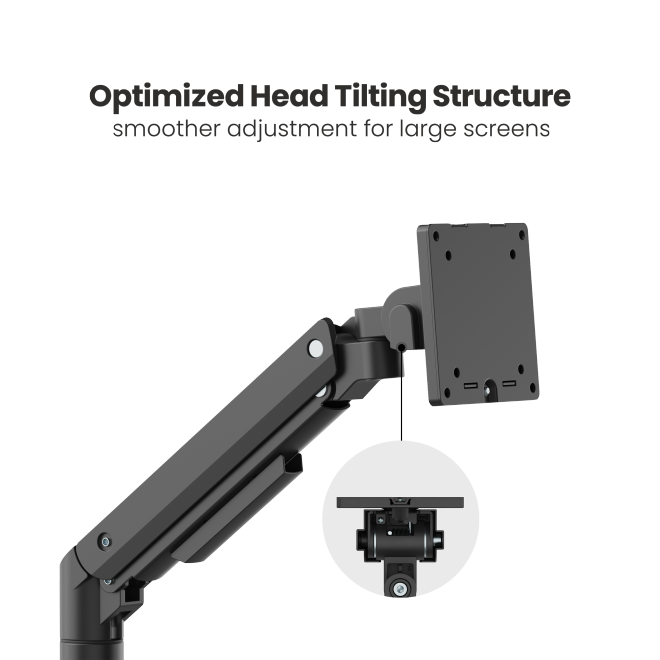 Fabulous Desk-Mounted Heavy-Duty Gas Spring Monitor Arm