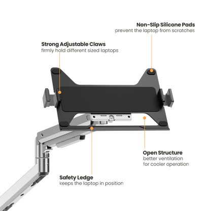 BRATECK Universal Steel Laptop Holder for Monitor Arms