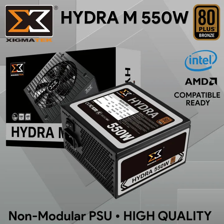 XIGMATEK Hydra 550W Bronze 80 Plus Bronze (Fixed Cable 550w APFC to DC)