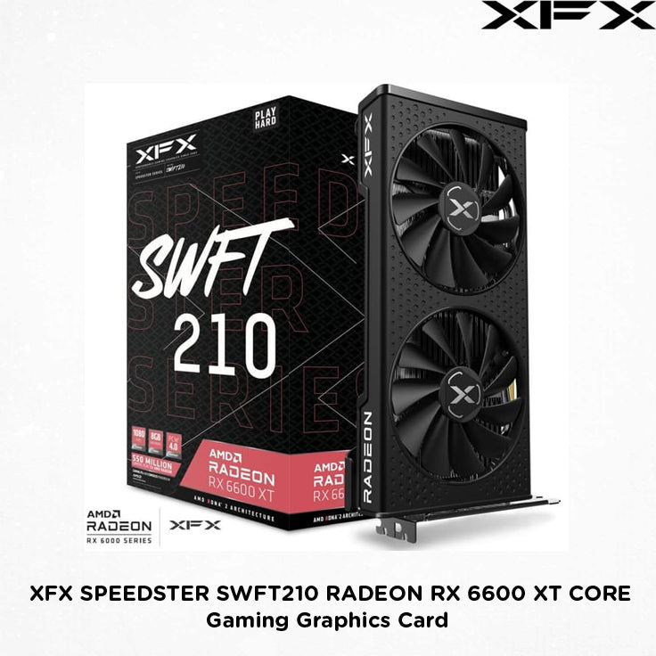 XFX Speedster SWFT 210 AMD Radeon™ RX 6600 XT Core Gaming Graphics Card with 8GB GDDR6, AMD RDNA™ 2