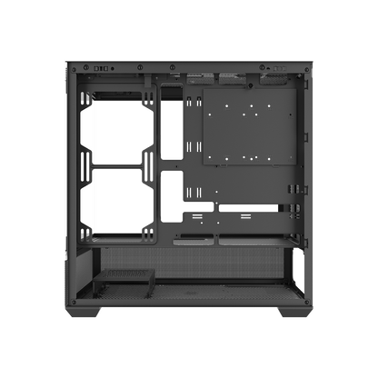 SAMA V40E Mid-Tower Dual Tempered Glass Panel PC Case (Black)