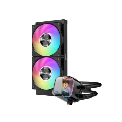 Sama L70 240mm AIO ARGB Liquid CPU Cooler with Infinity Mirror Effect - Black | White