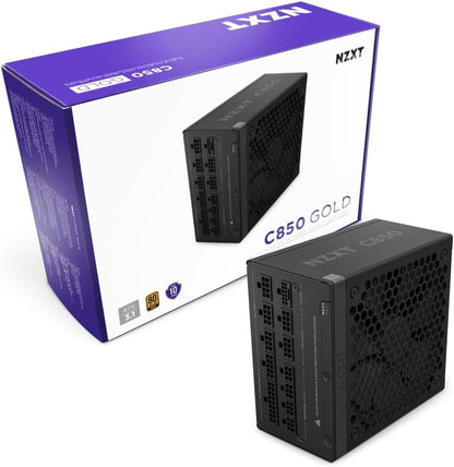 PinkleHub | NZXT C850 Gold ATX 3.1 Black - 850 Watt 80 PLUS Gold Fully Modular ATX 3.1 PSU - Black/White