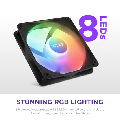 NZXT F120 RGB Core 120mm Hub-Mounted RGB Fan Triple Pack (RF-C12TF)