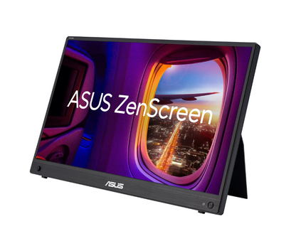 ASUS ZenScreen (MB16AHG) portable monitor — 16 inch (15.6 inch viewable) FHD (1920 x 1080), IPS, 144Hz, USB-C, Mini-HDMI, Freesync Premium™, Ergo kickstand, Tripod socket, Flicker Free, Low Blue Light