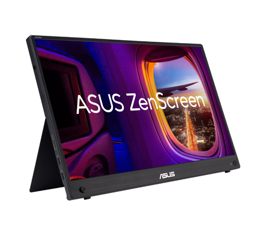 ASUS ZenScreen (MB16AHG) portable monitor — 16 inch (15.6 inch viewable) FHD (1920 x 1080), IPS, 144Hz, USB-C, Mini-HDMI, Freesync Premium™, Ergo kickstand, Tripod socket, Flicker Free, Low Blue Light