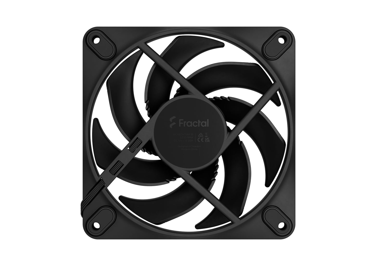 Fractal Momentum 12, Black/White 120mm Fan