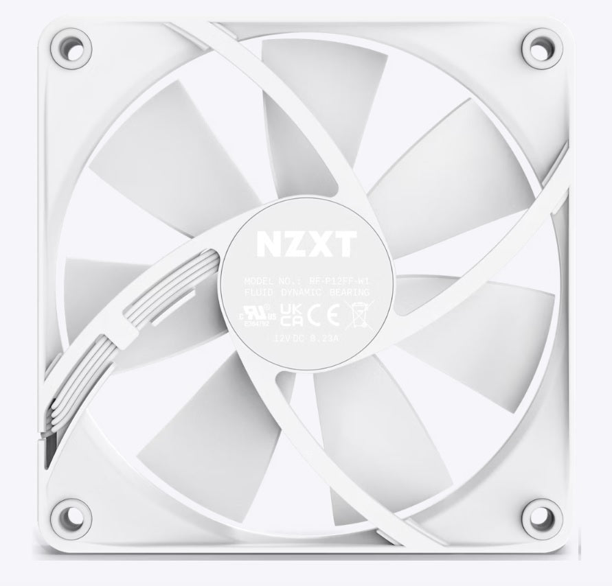 NZXT F120P - 120mm Static Pressure Fans - Single (White)