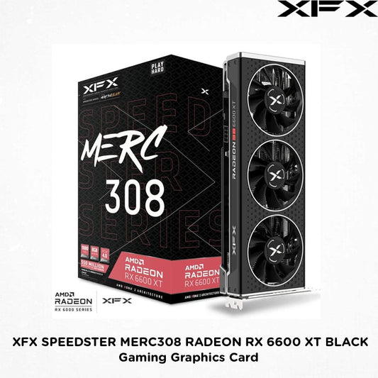 XFX SPEEDSTER MERC308 RADEON RX 6600 XT BLACK Gaming Graphics Card with 8GB GDDR6 HDMI 3xDP, AMD RDNA™ 2