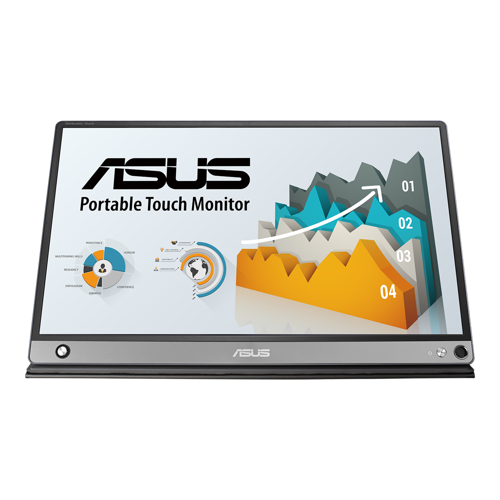 ASUS ZenScreen Touch (MB16AMT) USB portable monitor — 16 inch (15.6 inch viewable), IPS, Full HD, 10-point Touch, Built-in Battery, Hybrid Signal Solution, USB Type-C, Micro-HDMI, Compatible with Laptops, Smartphones, Gaming Consoles, and Cameras