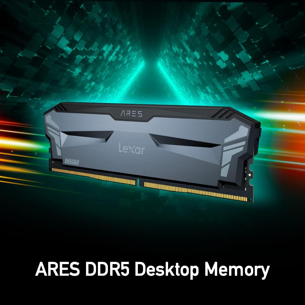 Lexar ARES 32GB (16GBx2) DDR5-5200 MHz CL38 UDIMM OC Desktop Memory (Support Intel XMP 3.0)