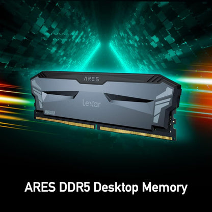 Lexar ARES 32GB (16GBx2) DDR5-5200 MHz CL38 UDIMM OC Desktop Memory (Support Intel XMP 3.0)