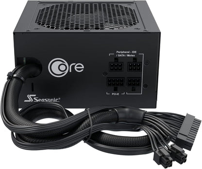 Seasonic CORE GM-500, 500W 80+ Gold, Semi-Modular, Fan Control in Silent and Cooling Mode, Perfect Power Supply for Gaming and Various Application (SSR-500LM)