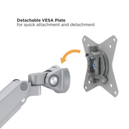 BRATECK Dual Monitor Thin Gas Spring Monitor Arm