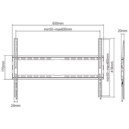 BRATECK Super Economy Low-Profile Fixed TV Wall Mount