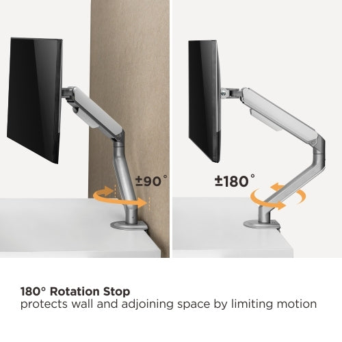 BRATECK Single Monitor Economical Spring-Assisted Monitor Arm