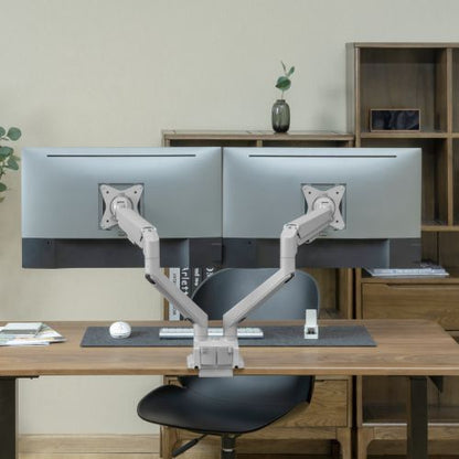 BRATECK Dual Monitor Thin Gas Spring Monitor Arm