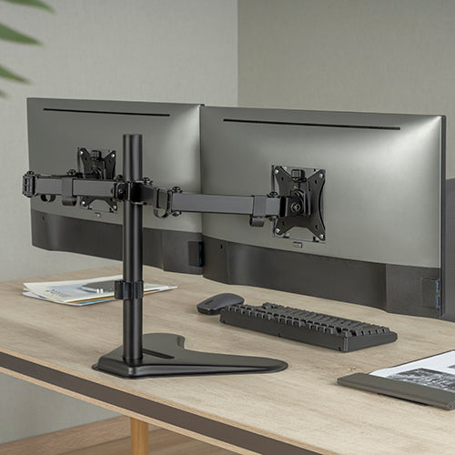BRATECK Dual-Monitor Steel Articulating Monitor Stand