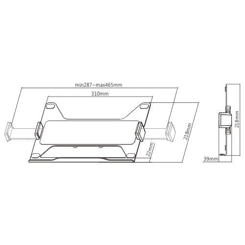 BRATECK Universal Steel Laptop Holder for Monitor Arms
