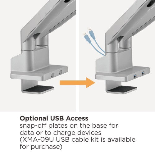 BRATECK Dual Monitor Thin Gas Spring Monitor Arm