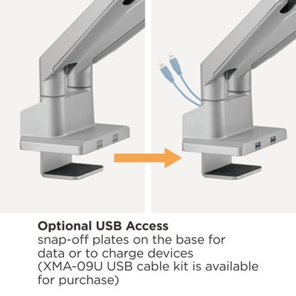 BRATECK Dual Monitor Thin Gas Spring Monitor Arm