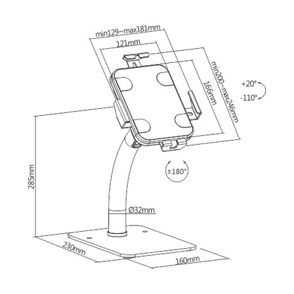 BRATECK Universal Anti-Theft Tablet Countertop Kiosk