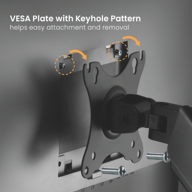 BRATECK Cost-Effective Mechanical Spring Monitor Arm