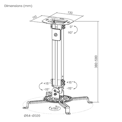 BRATECK Universal Ceiling Projector Mount
