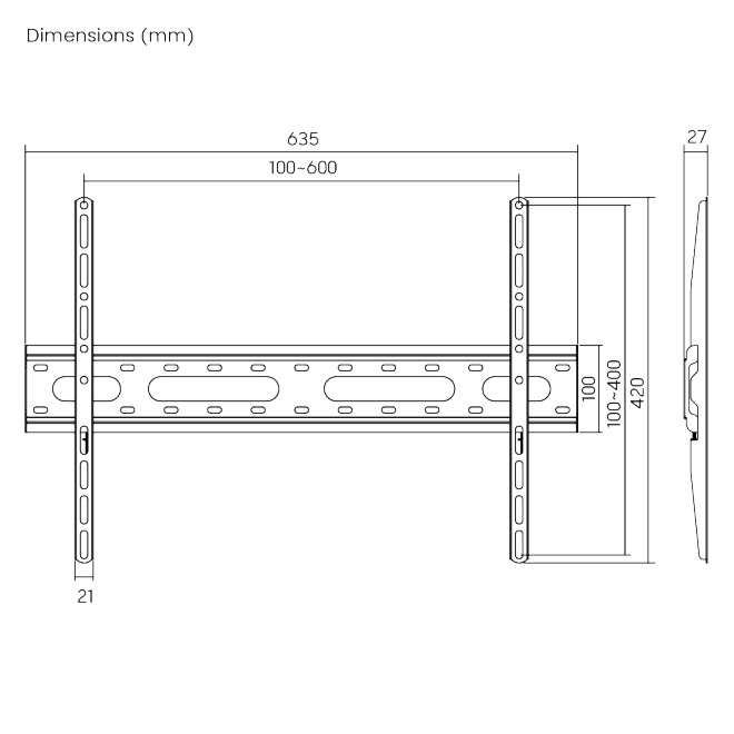 BRATECK Super Economy Fixed TV Wall Mount