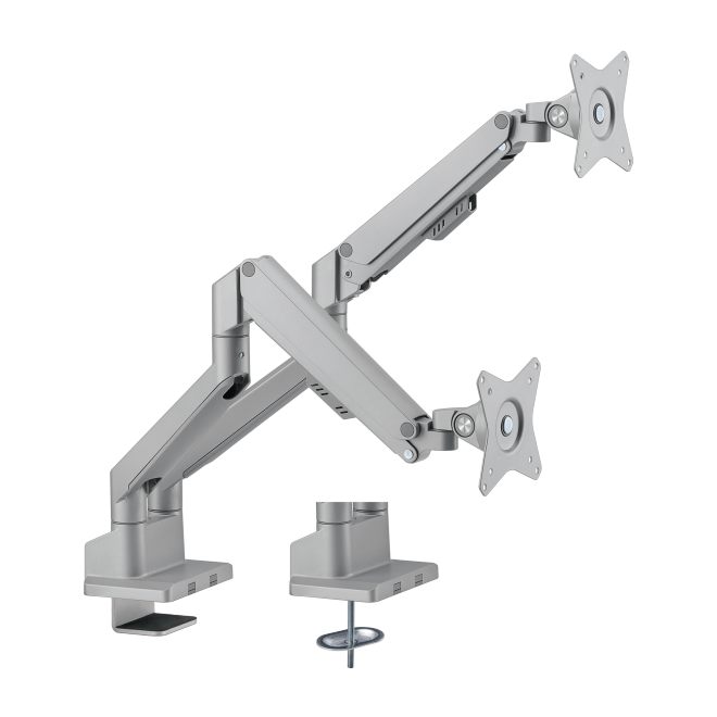 BRATECK Dual Monitor Thin Gas Spring Monitor Arm