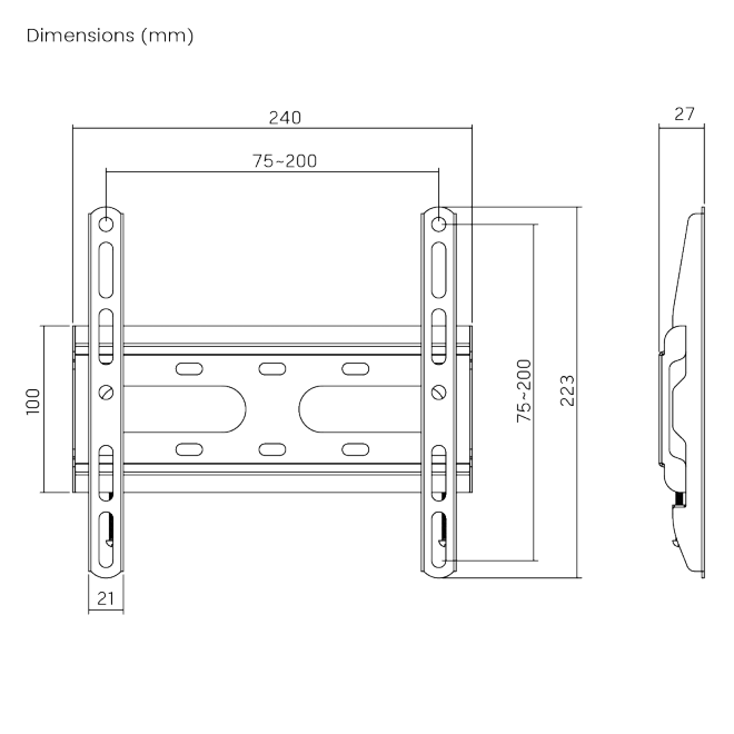 BRATECK Super Economy Fixed TV Wall Mount