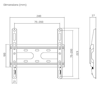 BRATECK Super Economy Fixed TV Wall Mount