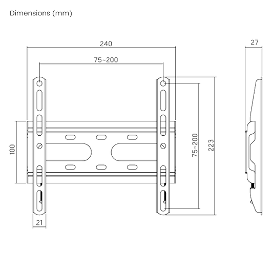 BRATECK Super Economy Fixed TV Wall Mount