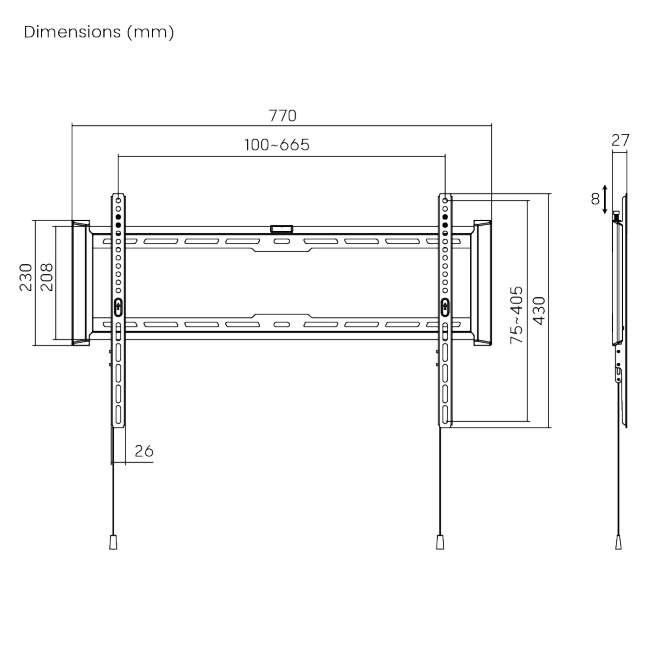 BRATECK Ultra-Slim and Heavy-Duty TV Wall Mount
