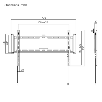 BRATECK Ultra-Slim and Heavy-Duty TV Wall Mount