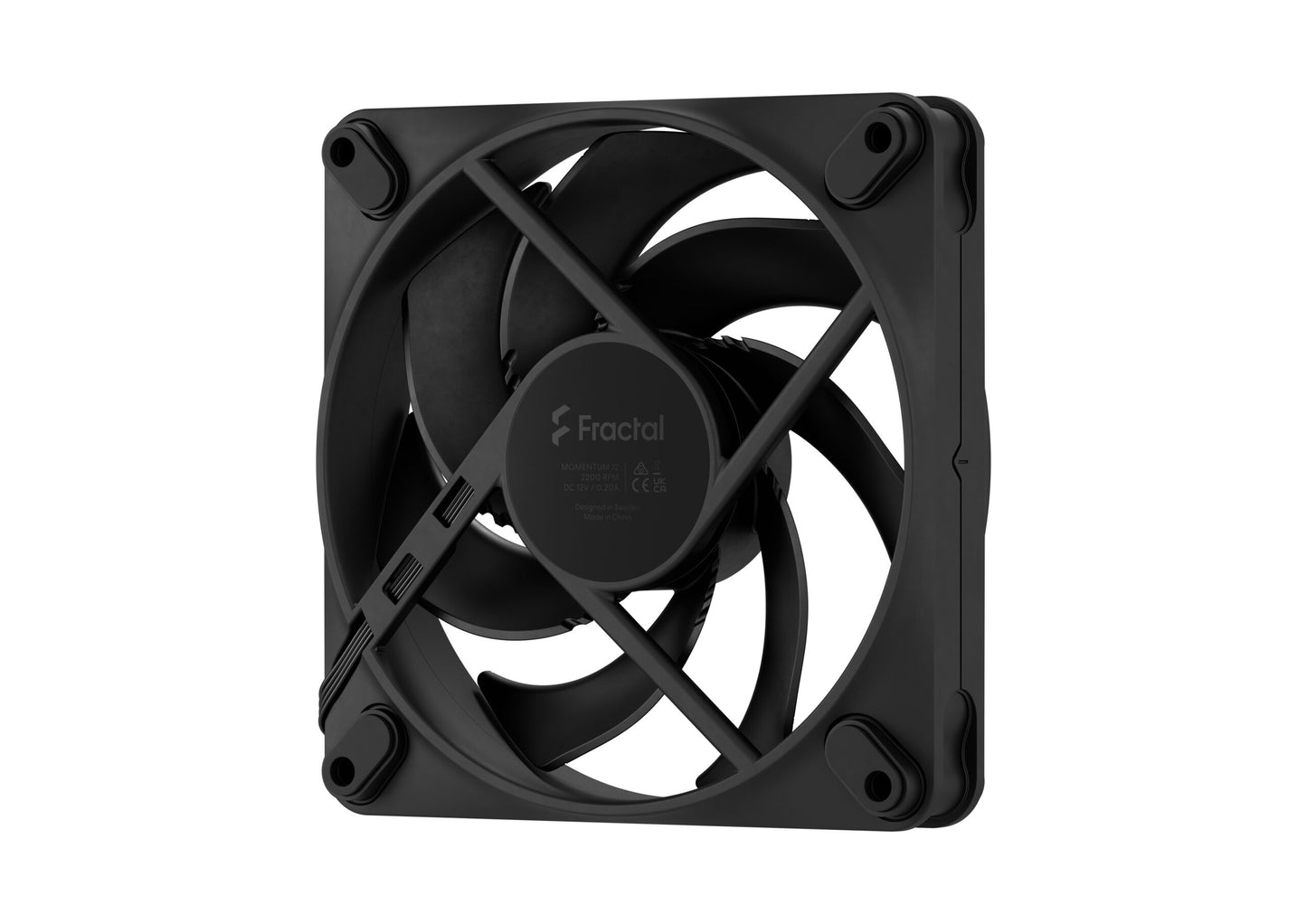 Fractal Momentum 12, Black/White 120mm Fan