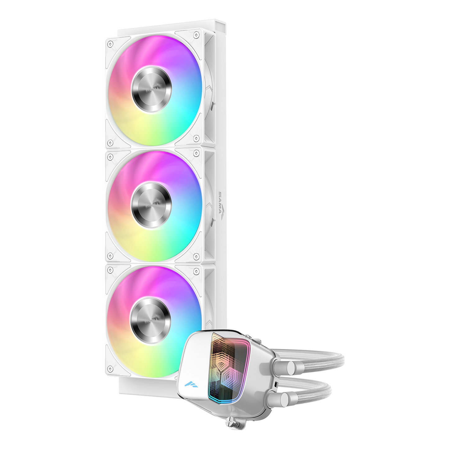 Sama L70 360mm AIO ARGB Liquid CPU Cooler with Infinity Mirror Effect - Black | White