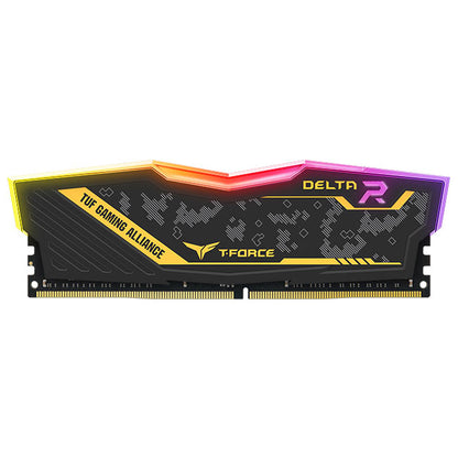 TEAMGROUP T-Force Delta TUF Gaming Alliance 16GB x1 RGB DDR4 3200 MHz DDR4, CL16-20-20-40 1.35V (TF9D416G3200HC16F01)