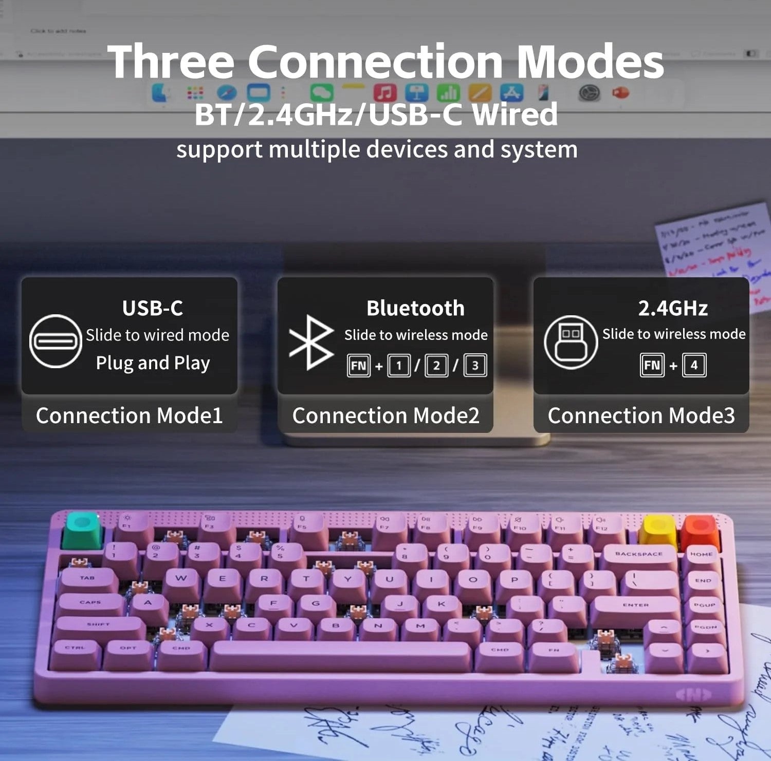 Nuphy Wireless Mechanical Keyboard (Light Pink) (Blush Max Switch)