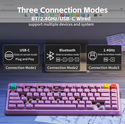 Nuphy Wireless Mechanical Keyboard (Light Pink) (Blush Max Switch)