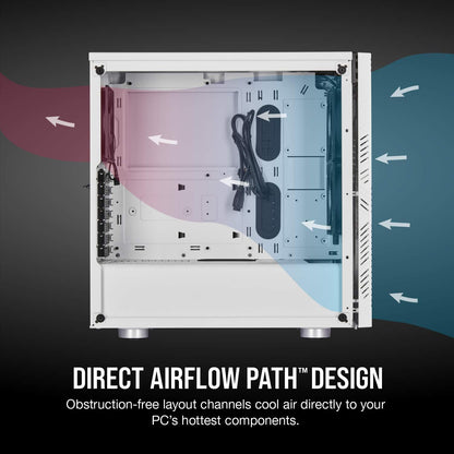Corsair 275R AIRFLOW TEMPERED GLASS MID TOWER GAMING CASE WHITE (C5-CC-9011182-WW)