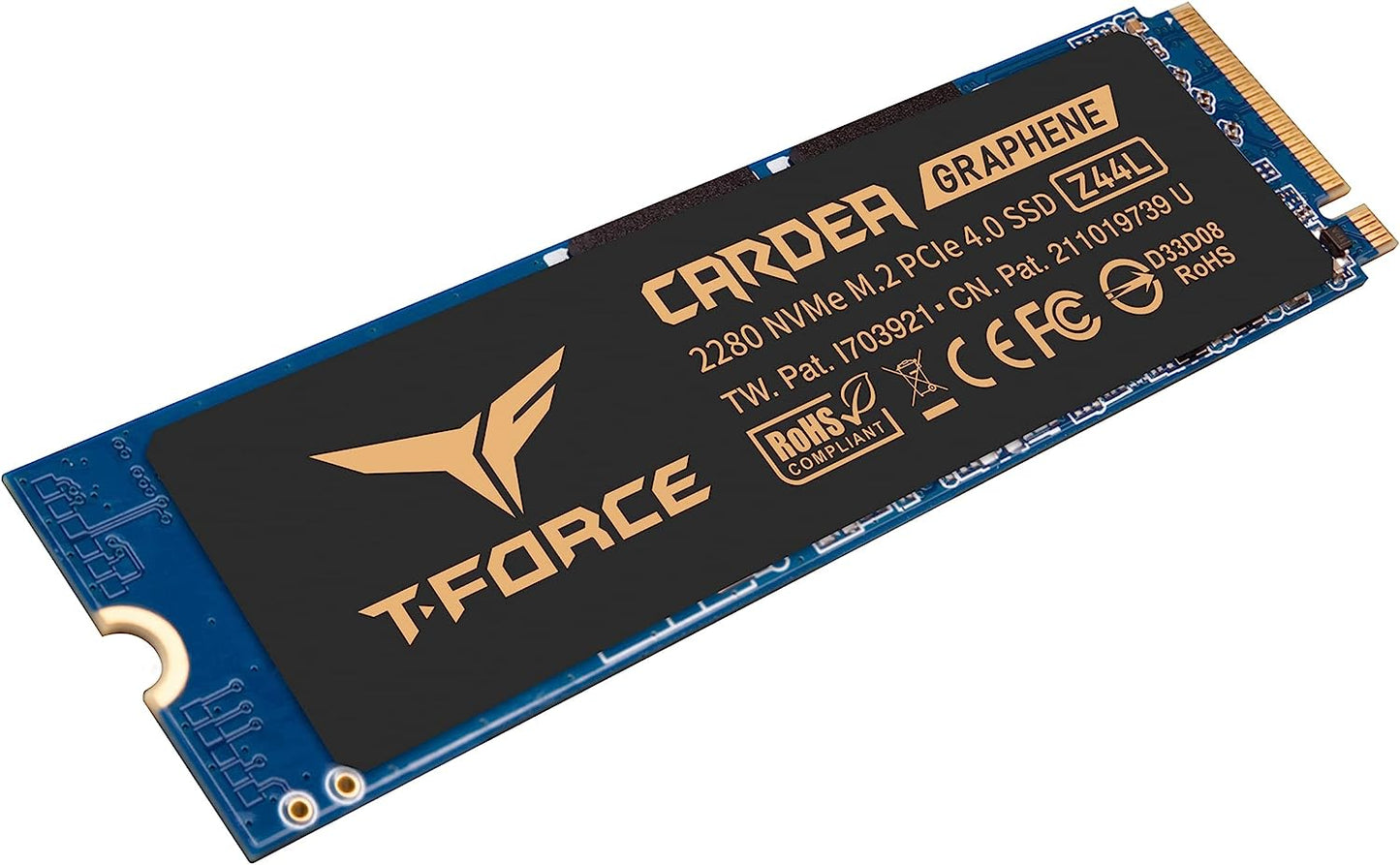 TEAMGROUP T-Force CARDEA Zero Z44L 250GB Support SLC Cache with Graphene Copper Foil 3D NAND TLC NVMe PCIe Gen4 x4 M.2 2280 Gaming Internal SSD Read/Write 3,300/1,400 MB/s  (TM8FPL250G0C127)