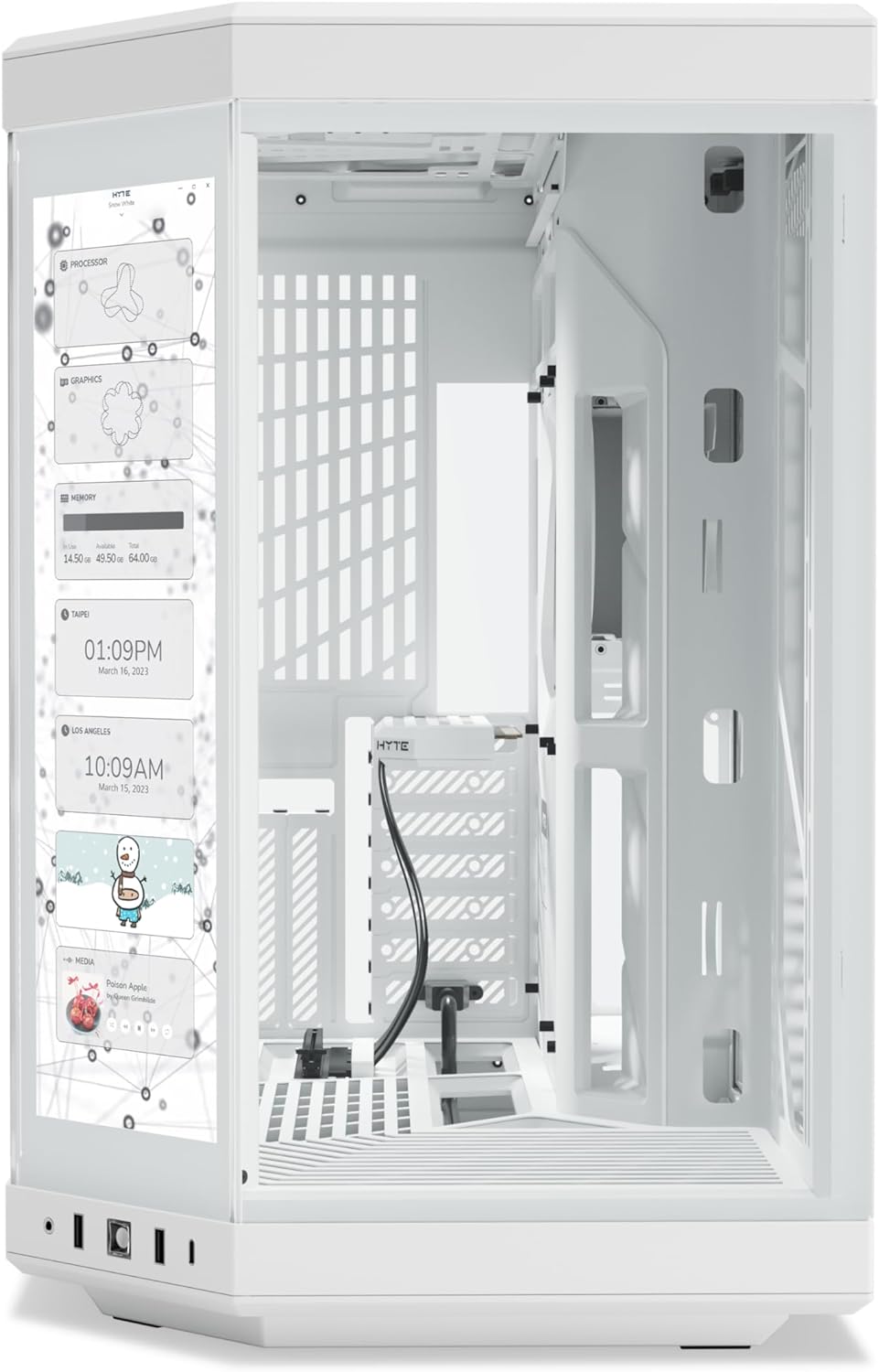 Hyte Y70 Touch Snow (White Interior) with 4K LCD (CS-HYTE-Y70-WW-L)