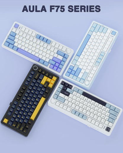 AULA F75 Wireless Mechanical Keyboard Pre-lubed Star Vector Switches