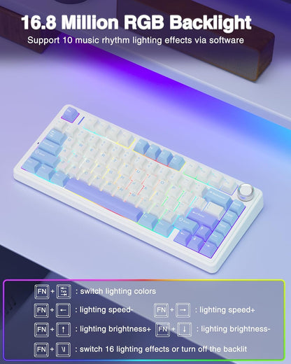 AULA F75 Wireless Mechanical Keyboard Pre-lubed Star Vector Switches