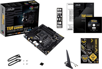 ASUS TUF GAMING B550M-PLUS WIFI II, AMD Ryzen™ 5000 Series/ 5000 G-Series/ 4000 G-Series/ 3000 Series/ 3000 G-Series Desktop Processors, PCIe 4.0 M.2, USB 3.2 Gen 2 Type-A and Type-C® support