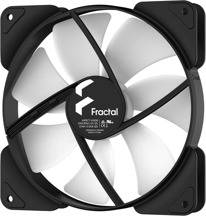 FRACTAL Aspect 14 RGB Black/White Frame - 140mm, aRGB LED, 1000 RPM, Rifle Bearing, 3-pin