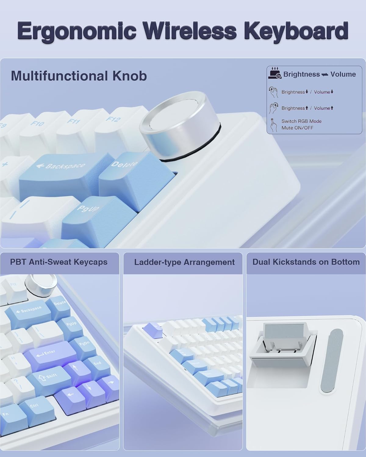 AULA F75 Wireless Mechanical Keyboard Pre-lubed Star Vector Switches